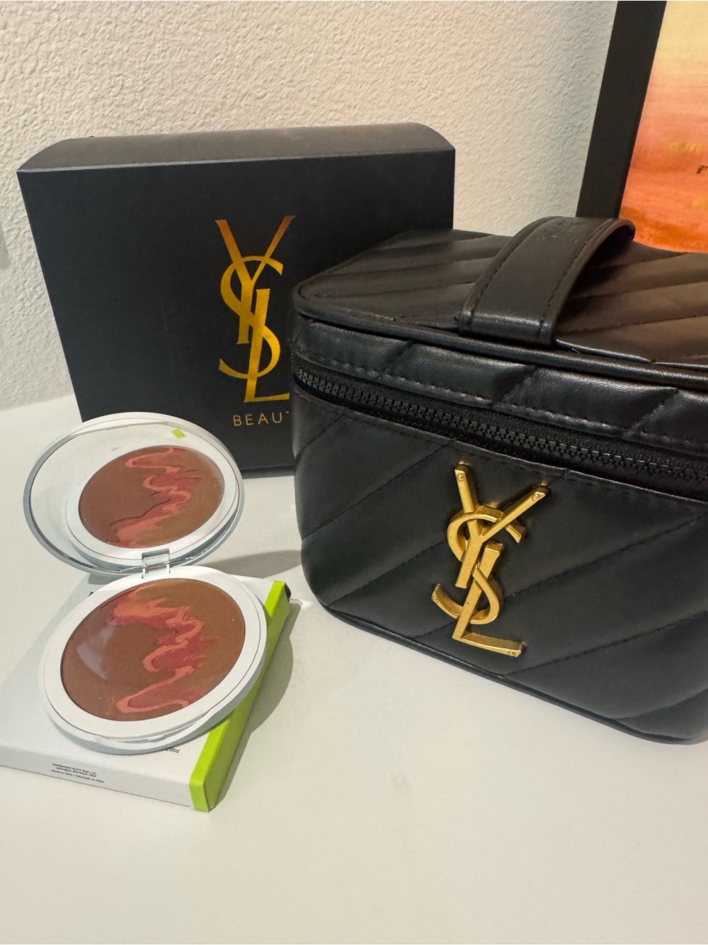 Yves Saint Laurent Beauty Black Quilted cosmetic bag with free bronzer - Picture 2 of 10